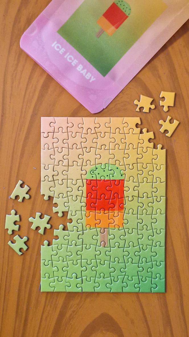 ICE ICE BABY, 99 piece mini puzzle plus postcard