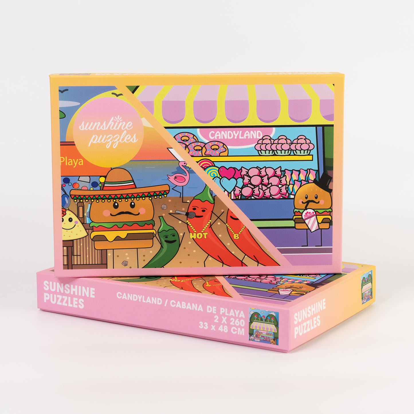 CABANA DE PLAYA/ CANDYLAND, 2x 260 Teile Puzzles