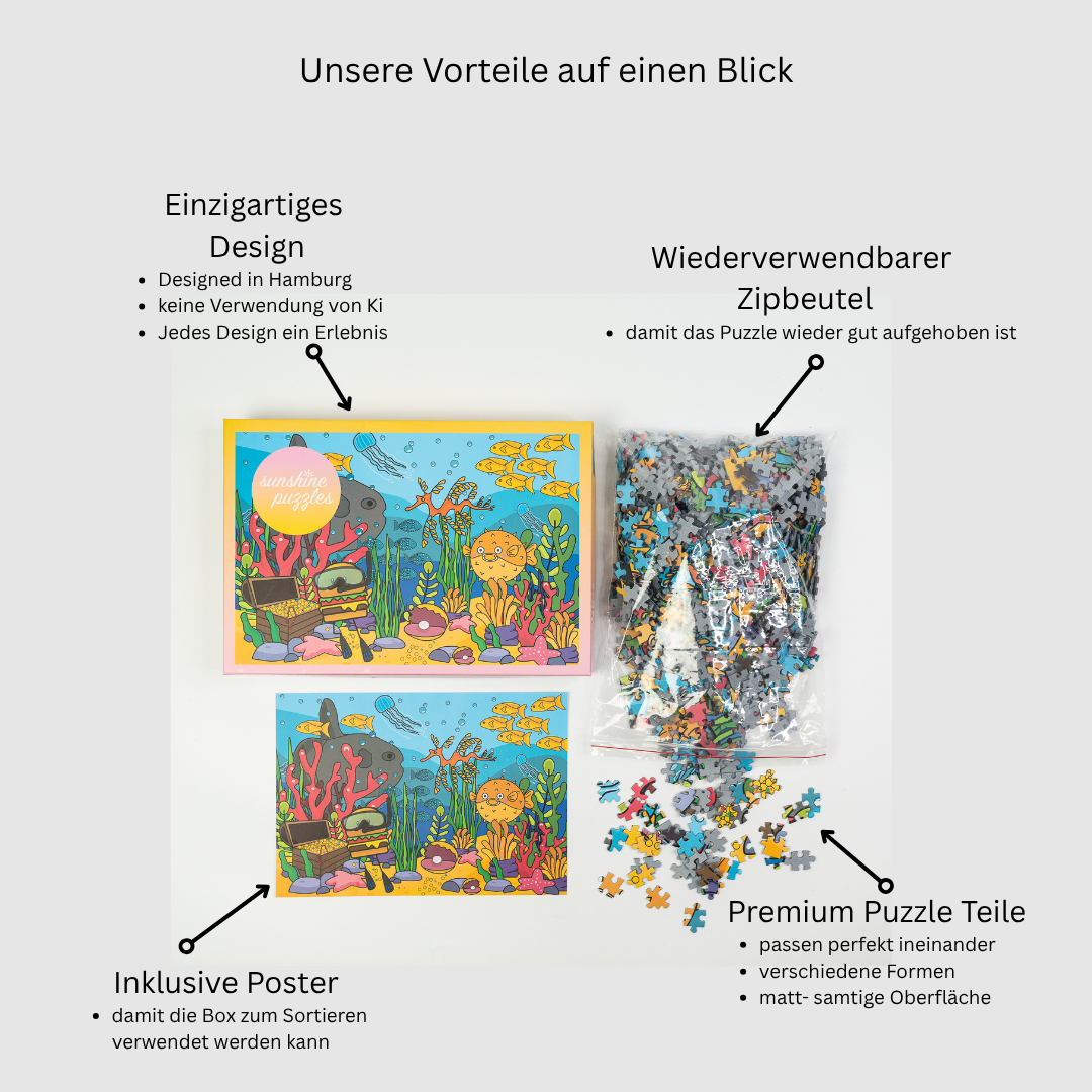Sunshine Puzzles Vorteile auf einen Blick DE- Treasure Hunt