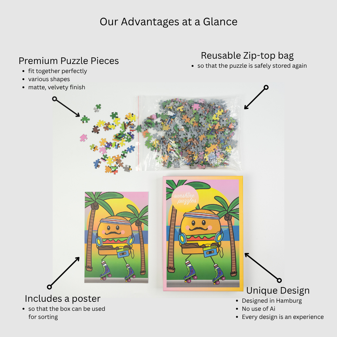 Sunshine Puzzles Vorteile auf einen Blick EN- Sundays