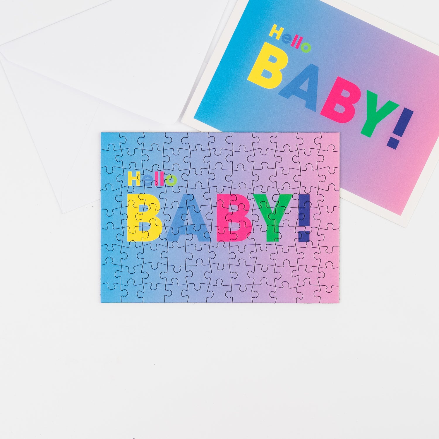 Detailansicht: Grußkarte mit Mini Puzzle und Briefumschlag von Sunshine Puzzles