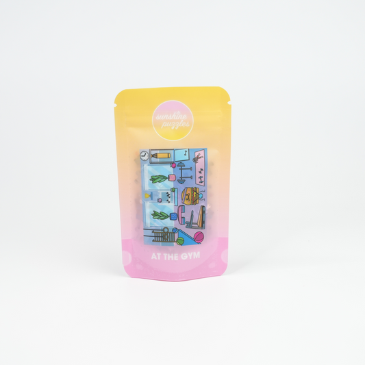 AT THE GYM, 99 piece mini puzzle