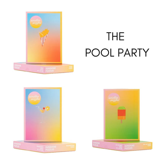 THE POOL PARTY, 3x 1000 Teile Puzzle mit unseren beliebten Farbverläufen