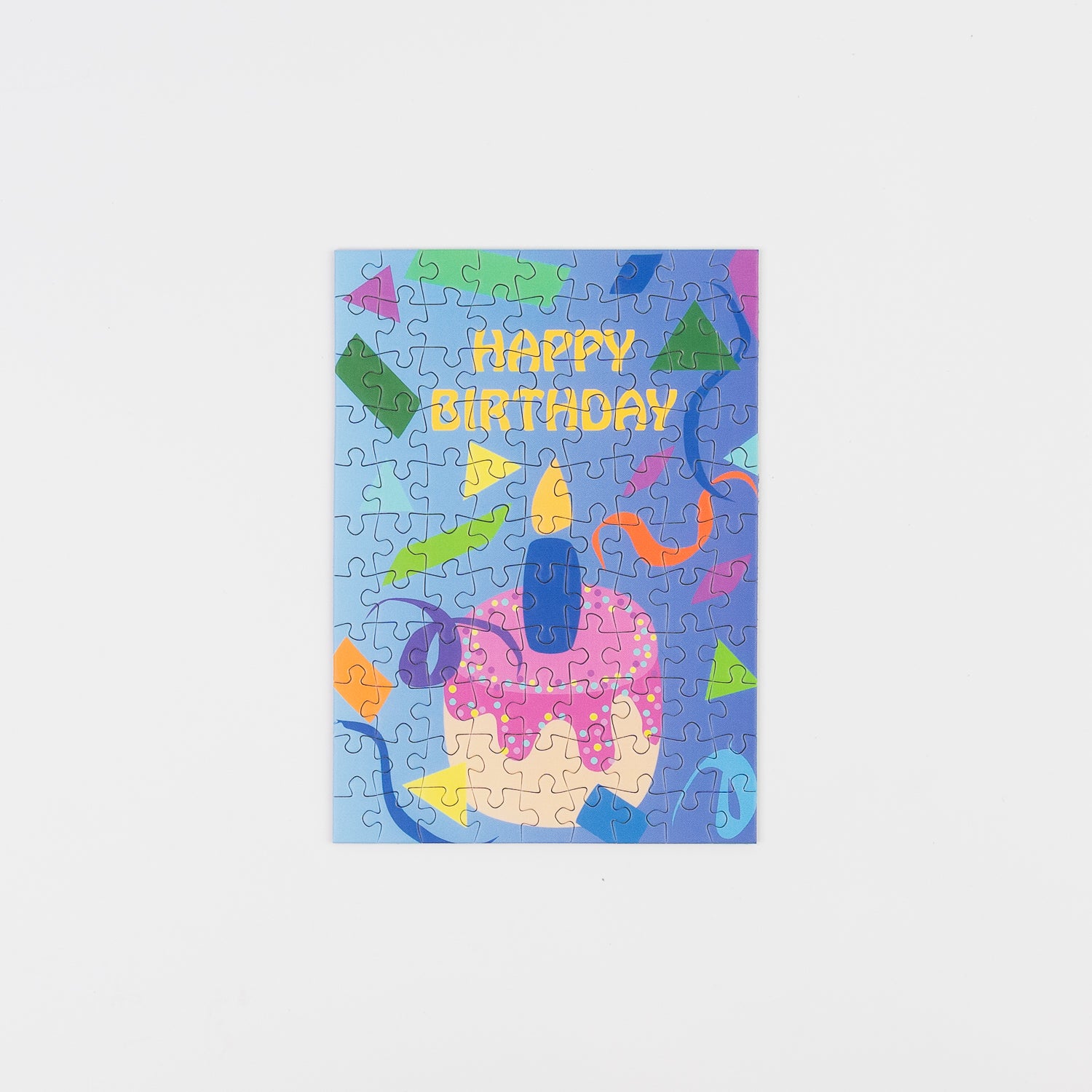 HAPPY BIRTHDAY, 99 Teile Mini Puzzle Postkarte
