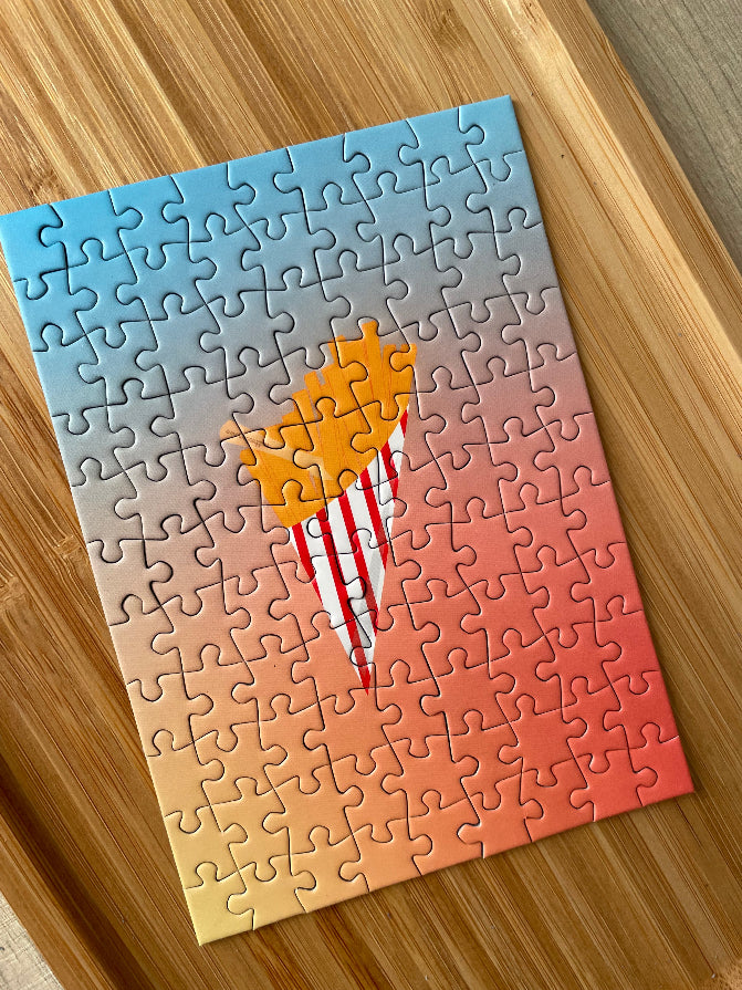 FRIES, 99 piece mini puzzle plus postcard