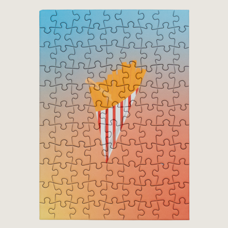 FRIES, 99 piece mini puzzle plus postcard