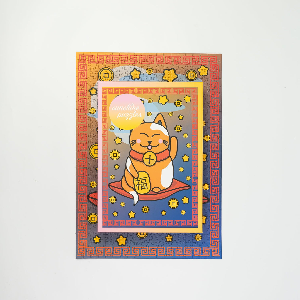 Sunshine Puzzles Lucky cat 500 Teile gelegt