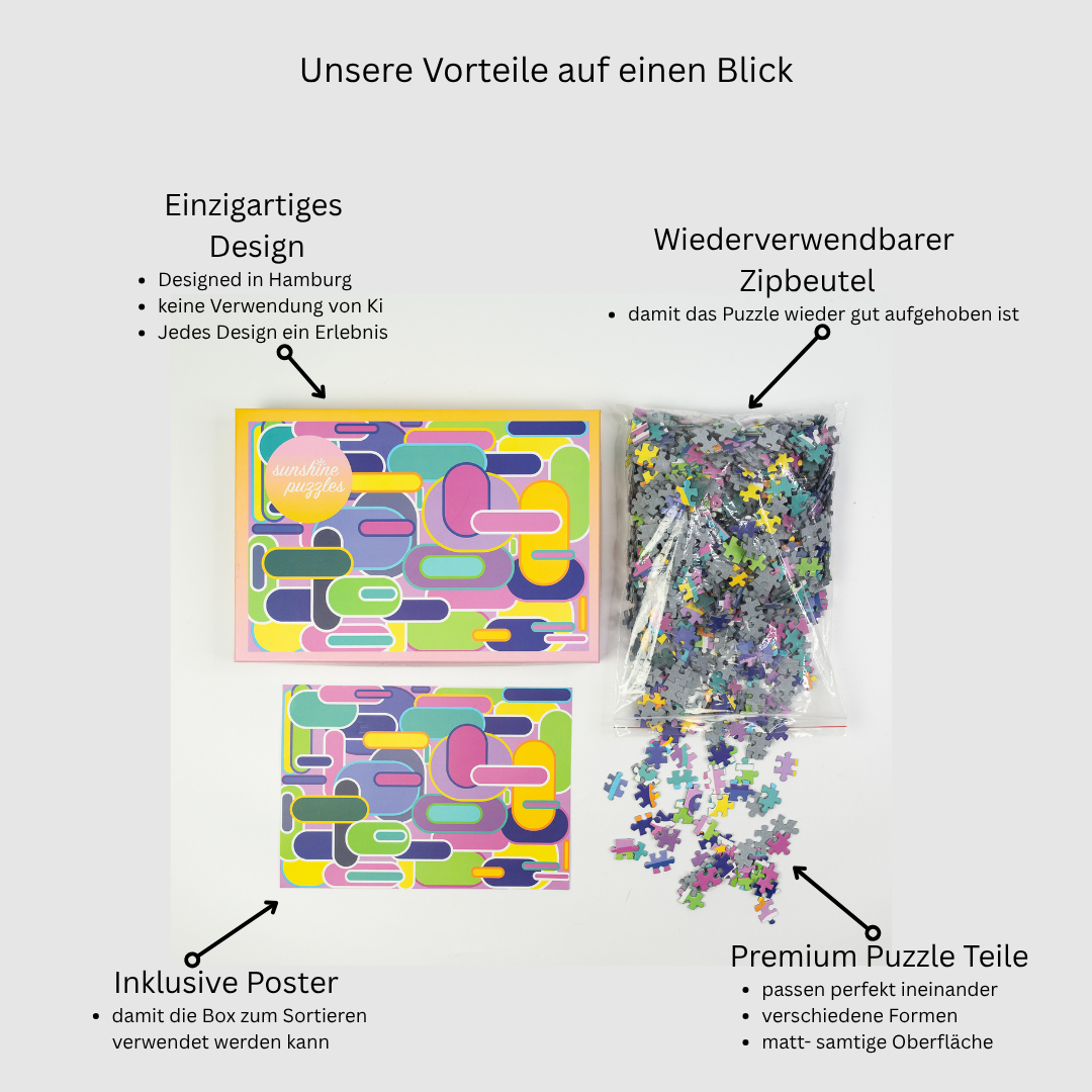 Sunshine Puzzles Vorteile auf einen Blick DE- Bubble Pop