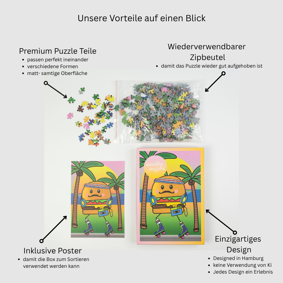 Sunshine Puzzles Vorteile auf einen Blick DE- Sundays
