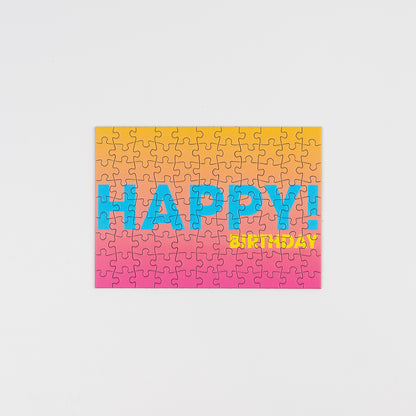 Grußkarte Happy Birthday im Farbverlauf  mit Mini Puzzle von Sunshine Puzzles