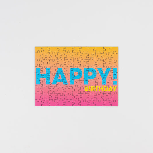 Grußkarte Happy Birthday im Farbverlauf  mit Mini Puzzle von Sunshine Puzzles